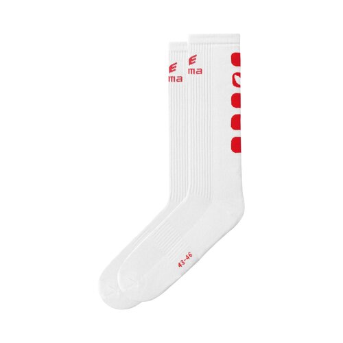 Erima CLASSIC 5-CUBES Socke lang wei/rot