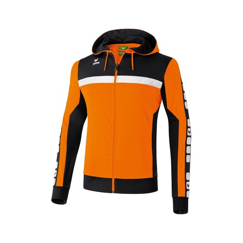 Erima CLASSIC 5-CUBES Trainingsjacke mit Kapuze orange/schwarz/wei