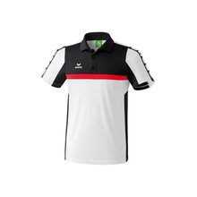 Erima CLASSIC 5-CUBES Poloshirt wei/schwarz/rot