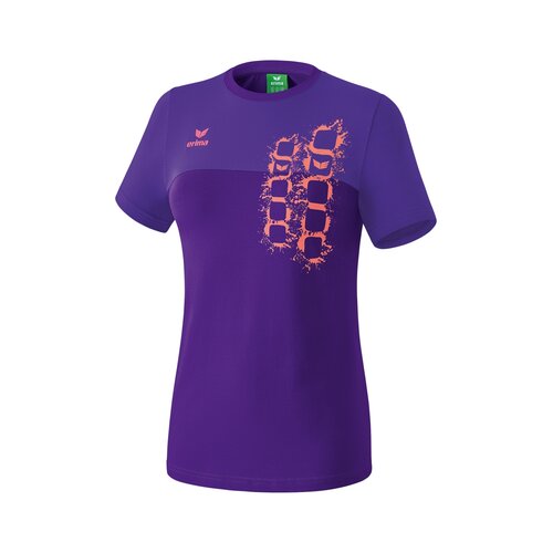 Erima Graffic 5-C T-Shirt dark violet/coral