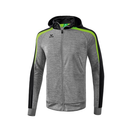 Liga 2.0 Trainingsjacke mit Kapuze grau melange/schwarz/green gecko