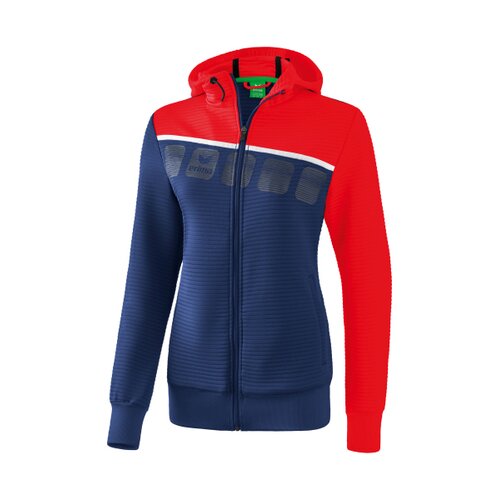 5-C Trainingsjacke mit Kapuze new navy/rot/weiß