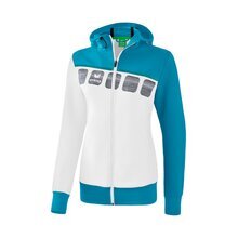 5-C Trainingsjacke mit Kapuze wei/oriental blue/colonial...