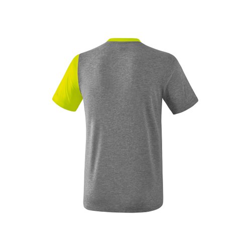 5-C T-Shirt grau melange/lime pop/schwarz