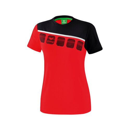 5-C T-Shirt rot/schwarz/weiß