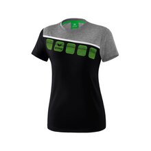 5-C T-Shirt schwarz/grau melange/wei