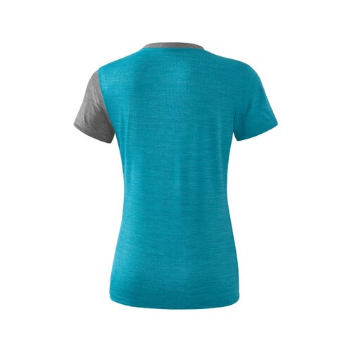 5-C T-Shirt oriental blue melange/grau melange/wei