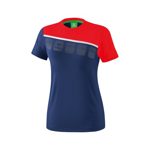 5-C T-Shirt new navy/rot/weiß