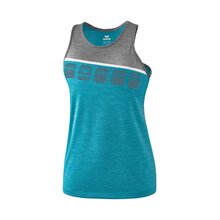 5-C Tanktop oriental blue melange/grau melange/wei