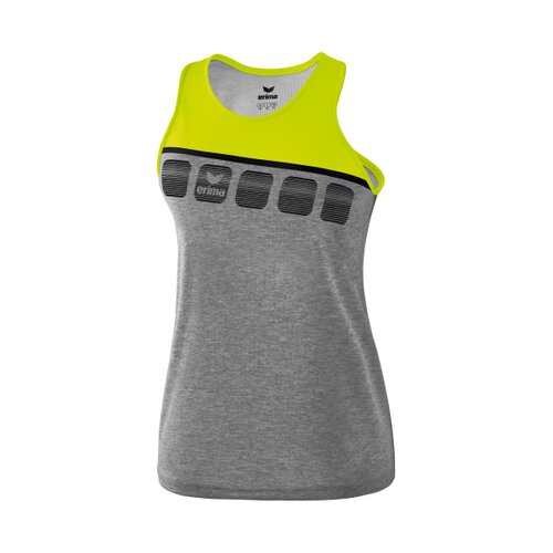 5-C Tanktop grau melange/lime pop/schwarz