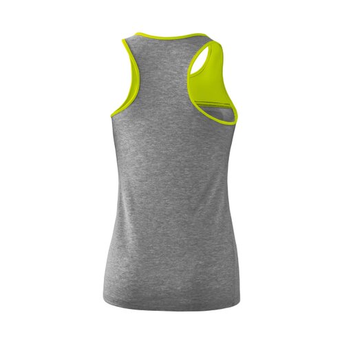 5-C Tanktop grau melange/lime pop/schwarz