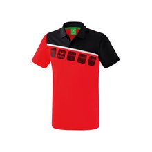 5-C Poloshirt rot/schwarz/wei