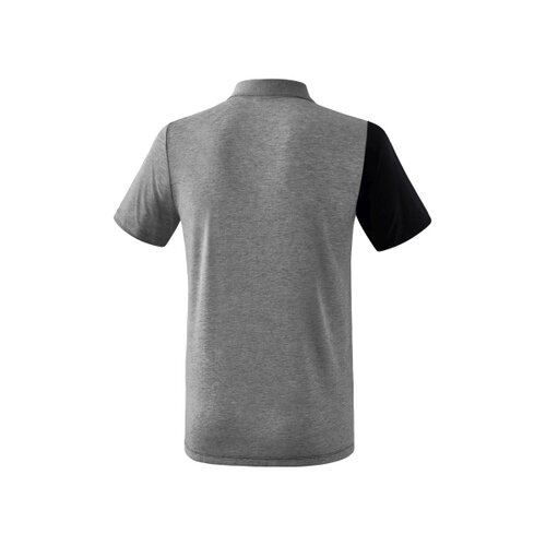 5-C Poloshirt schwarz/grau melange/wei