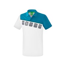 5-C Poloshirt wei/oriental blue/colonial blue