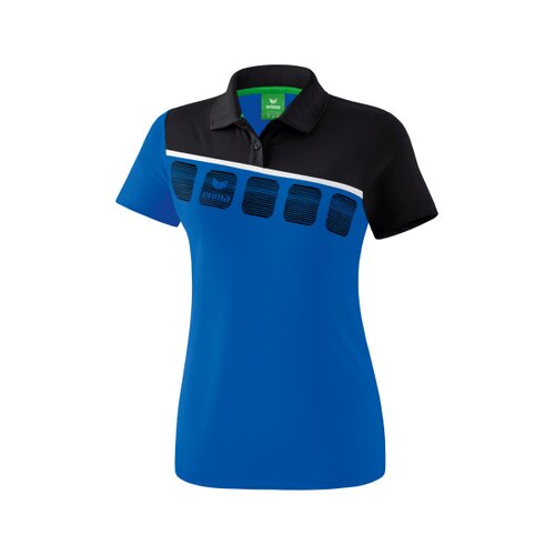 5-C Poloshirt new royal/schwarz/wei