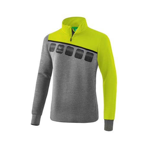 5-C Trainingstop grau melange/lime pop/schwarz