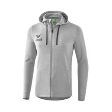 Essential Kapuzensweatjacke hellgrau melange/schwarz