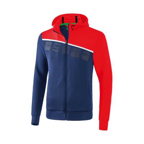 5-C Trainingsjacke mit Kapuze new navy/rot/wei XXL