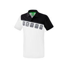 5-C Poloshirt wei/schwarz/dunkelgrau XXL