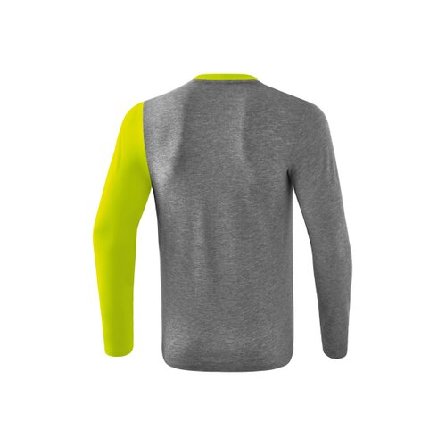 5-C Longsleeve grau melange/lime pop/schwarz L