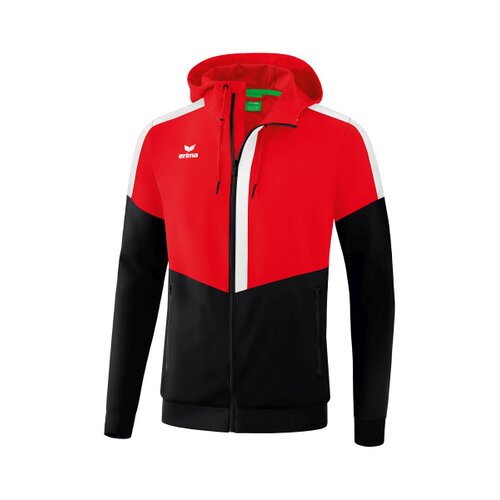 Squad Tracktop Jacke mit Kapuze rot/schwarz/wei