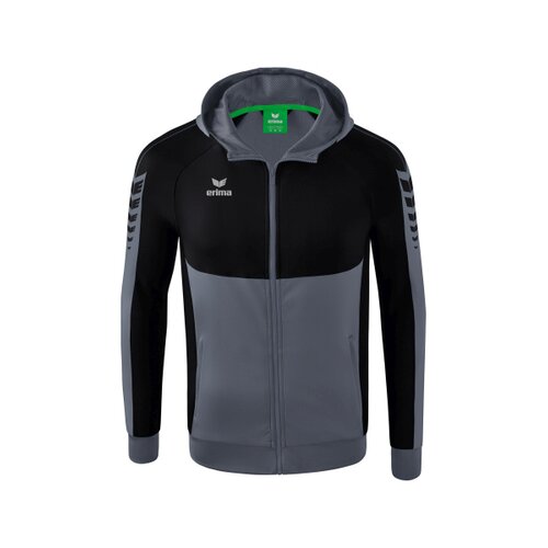 Six Wings Trainingsjacke mit Kapuze slate grey/schwarz